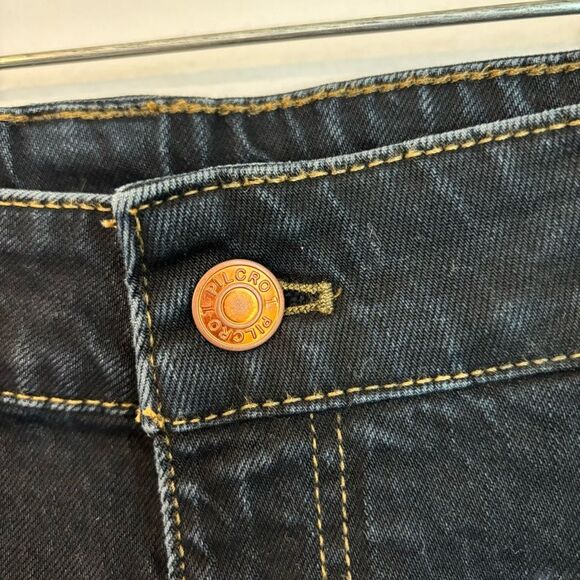 Pilcro Anthropologie Women boho cropped embroidered flower front pocket jeans 30 - Picture 9 of 11